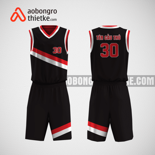 Mẫu áo bóng rổ tự thiết kế màu đỏ đen Card ABR2