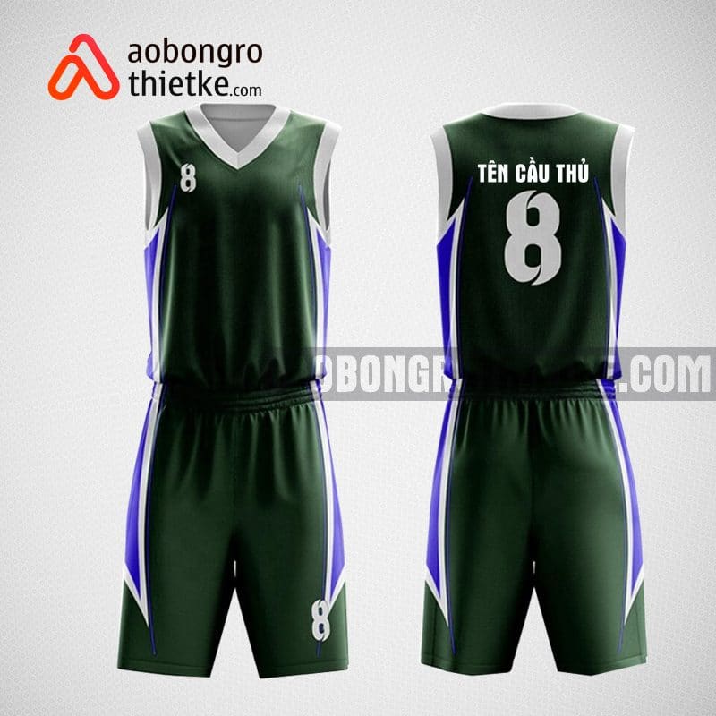 Mẫu đồng phục bóng rổ thiết kế màu xanh Cà Mau ABR18
