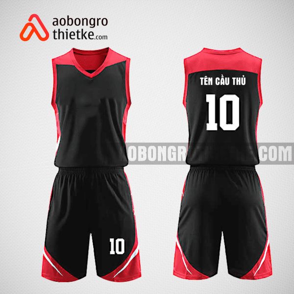 Mẫu quần áo bóng rổ thiết kế màu đỏ đen RED TEAM ABR5