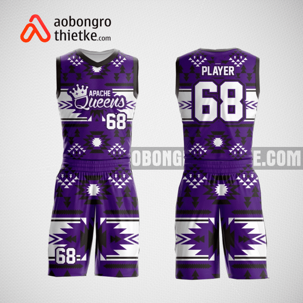 Mẫu quần áo bóng rổ thiết kế màu tím Queeens ABR4