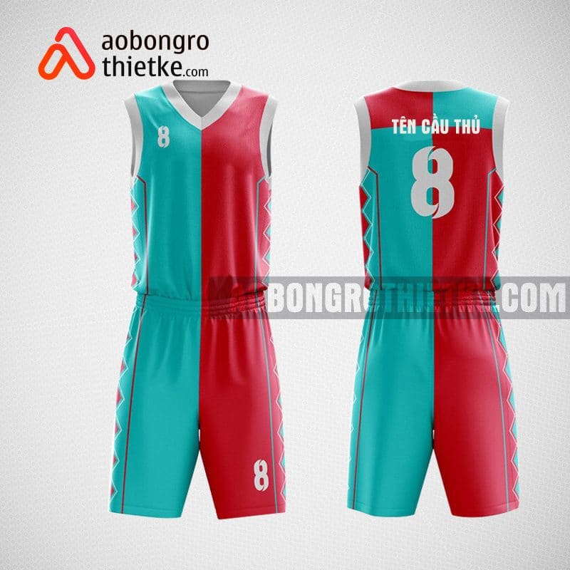 Mẫu quần áo bóng rổ thiết kế màu xanh đỏ SUNLIFE ABR10
