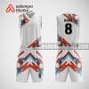 Mẫu đồng phục bóng rổ thiết kế màu trắng ABR33