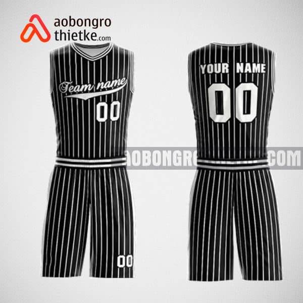 Mẫu đồng phục bóng rổ thiết kế màu đen black vertical ABR47