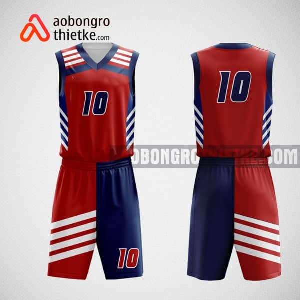 Mẫu đồng phục bóng rổ thiết kế màu đỏ ABR61