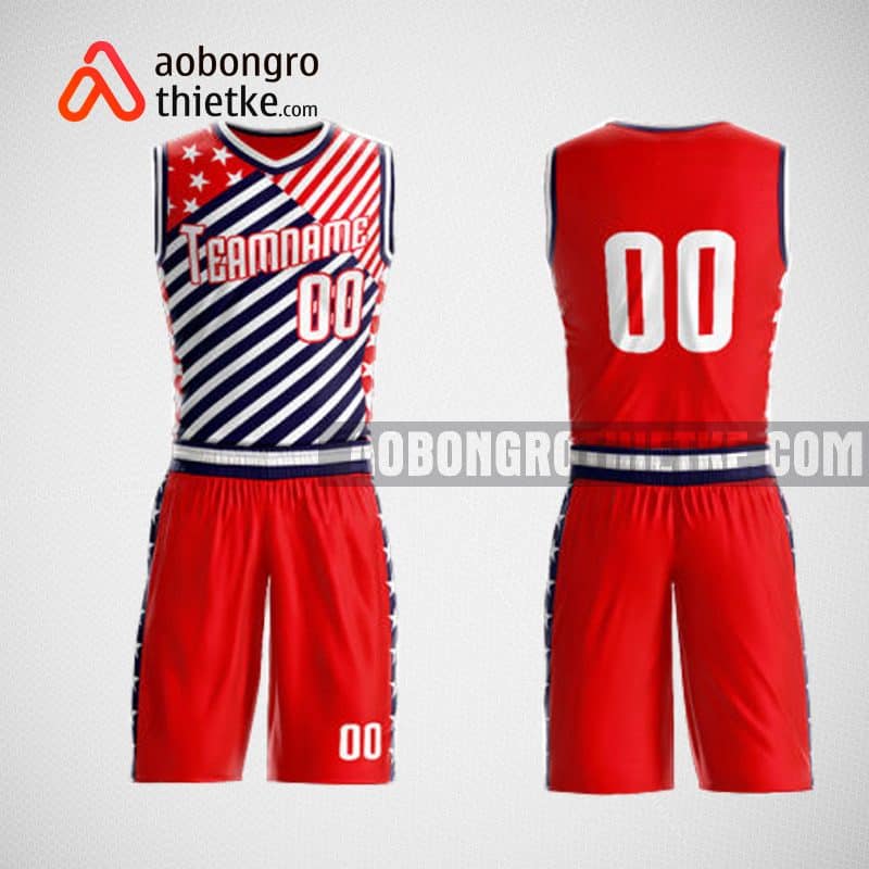 Mẫu đồng phục bóng rổ thiết kế màu đỏ fashion men ABR45