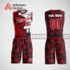 Mẫu đồng phục bóng rổ thiết kế màu đỏ herd red ABR43