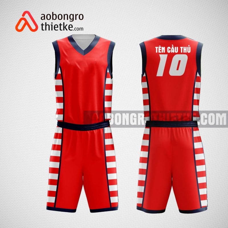 Mẫu đồng phục bóng rổ thiết kế màu đỏ red ABR26