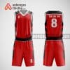 Mẫu đồng phục bóng rổ thiết kế màu đỏ red ABR57