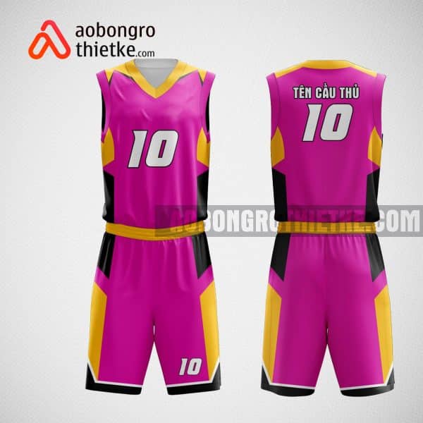 Mẫu đồng phục bóng rổ thiết kế màu hông pink park ABR36