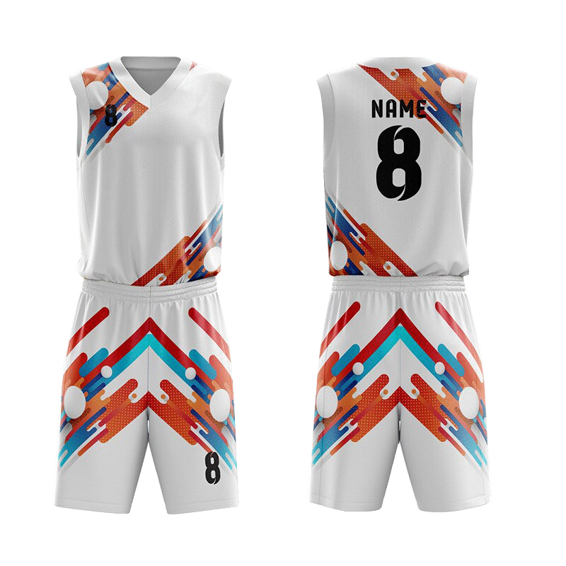 Mẫu đồng phục bóng rổ thiết kế màu trắng ABR33