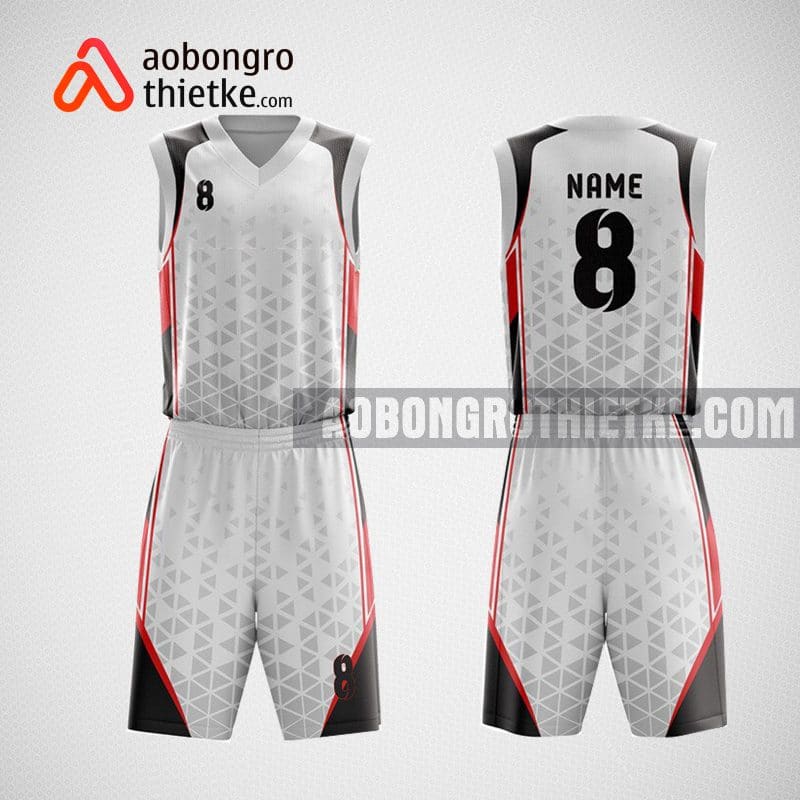Mẫu đồng phục bóng rổ thiết kế màu trắng WHITE ABR67