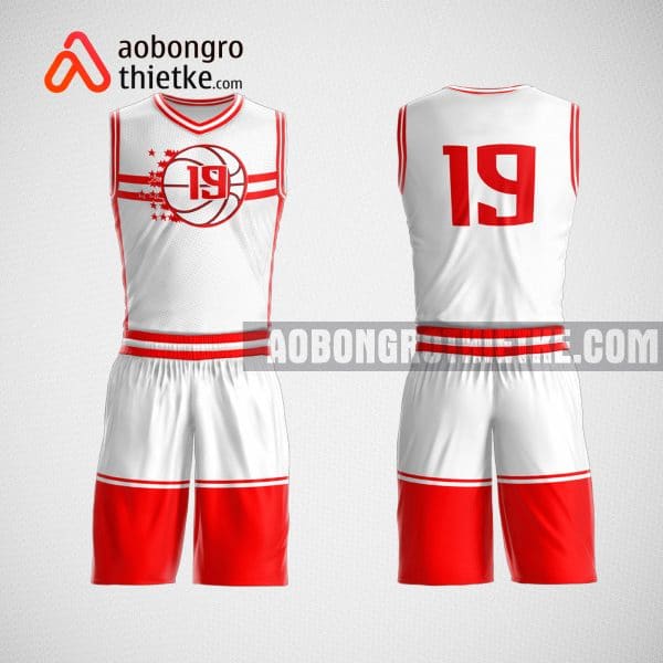Mẫu đồng phục bóng rổ thiết kế màu trắng đỏ ABR63