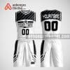 Mẫu đồng phục bóng rổ thiết kế màu trắng mix đen ABR60