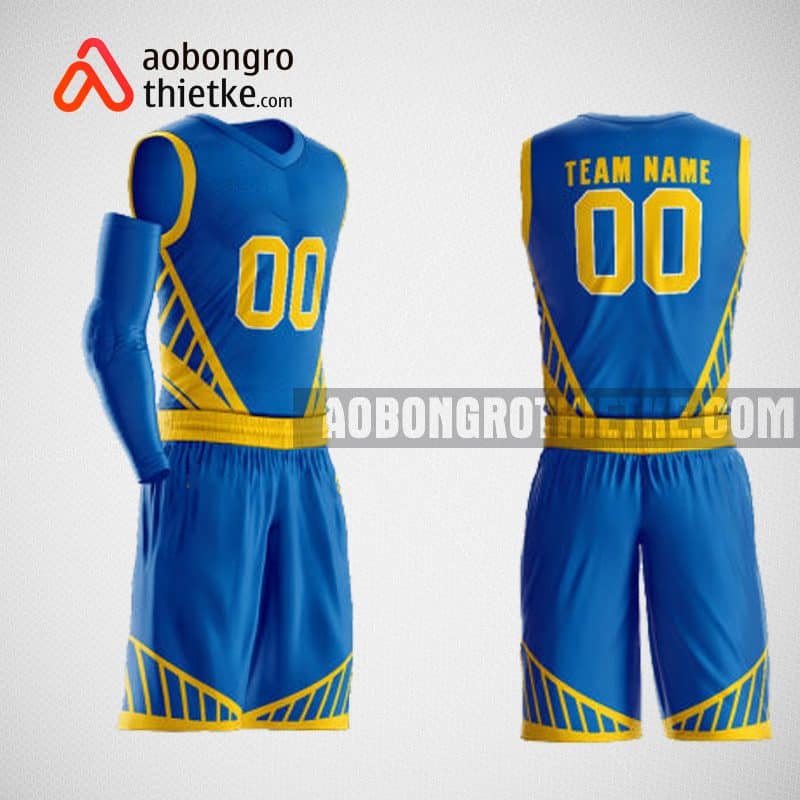 Mẫu đồng phục bóng rổ thiết kế màu xanh blue ABR44