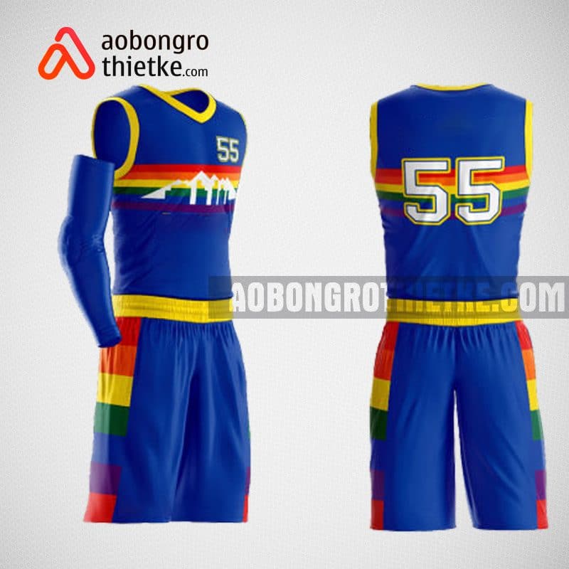 Mẫu đồng phục bóng rổ thiết kế màu xanh blue Mountain ABR21
