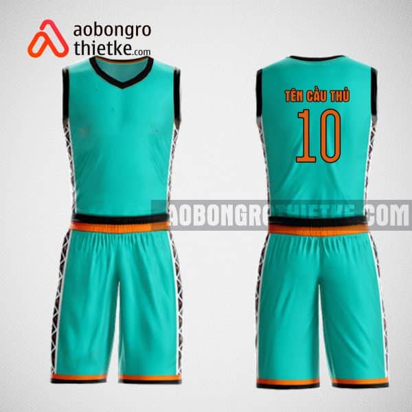 Mẫu đồng phục bóng rổ thiết kế màu xanh turquoise mix ABR48
