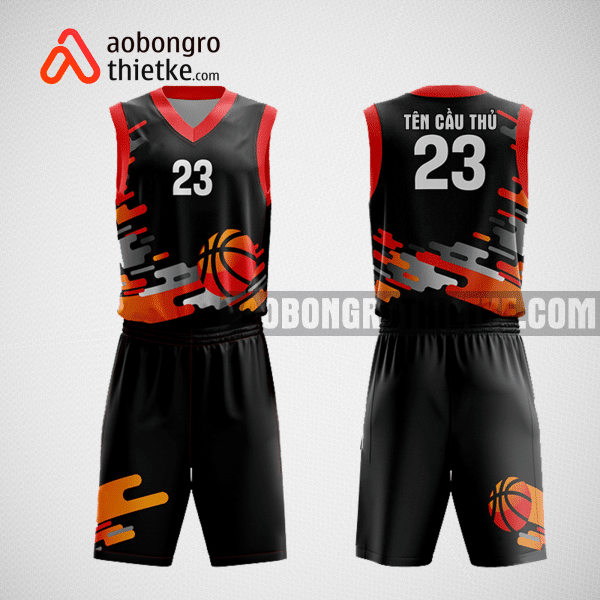 Mẫu quần áo bóng rổ thiết kế màu cam đen ball ABR193