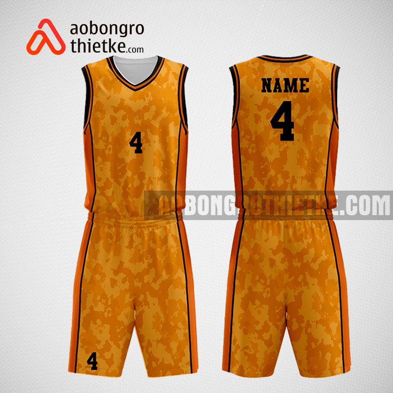 Mẫu quần áo bóng rổ thiết kế màu cam đen hero ABR263