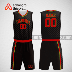 Mẫu quần áo bóng rổ thiết kế màu đen đỏ blackred ABR293