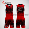 Mẫu quần áo bóng rổ thiết kế màu đen đỏ hero ABR273