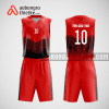 Mẫu quần áo bóng rổ thiết kế màu đen đỏ red ABR83