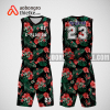 Mẫu quần áo bóng rổ thiết kế màu đen flowerABR266