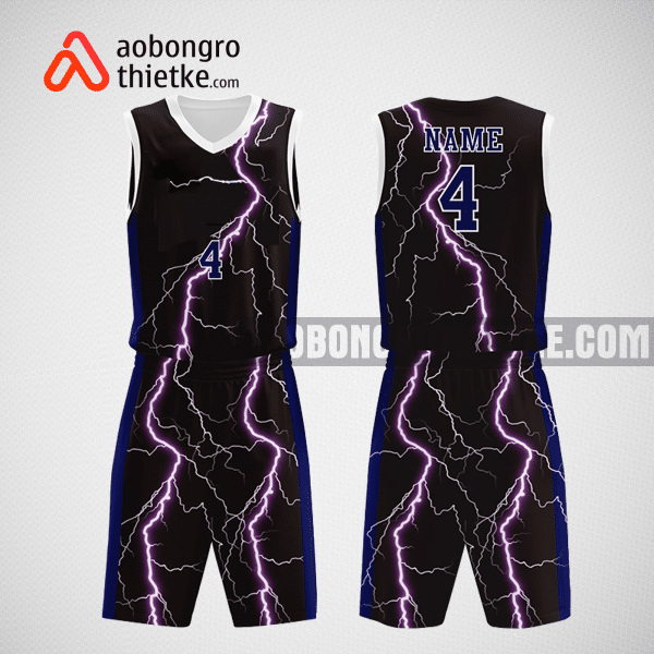 Mẫu quần áo bóng rổ thiết kế màu đen valier ABR233