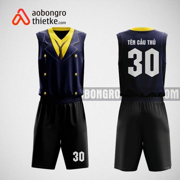 Mẫu quần áo bóng rổ thiết kế màu đen vàng BLACK ABR119