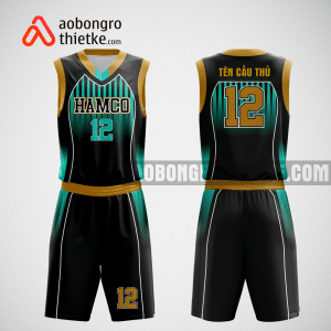 Mẫu quần áo bóng rổ thiết kế màu đen xanh black Swish ABR1