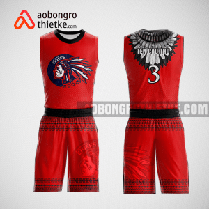 Mẫu quần áo bóng rổ thiết kế màu đỏ buffalo146