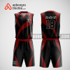 Mẫu quần áo bóng rổ thiết kế màu đỏ đen ABR198