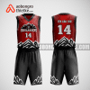 Mẫu quần áo bóng rổ thiết kế màu đỏ đen isu ABR214