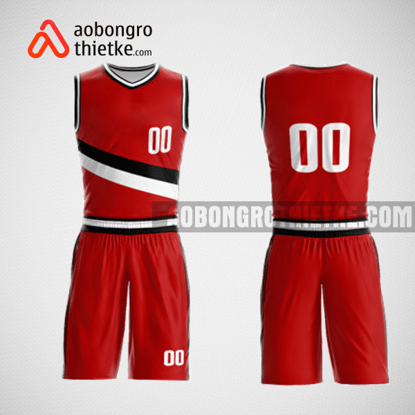 Mẫu quần áo bóng rổ thiết kế màu đỏ đen red ABR138