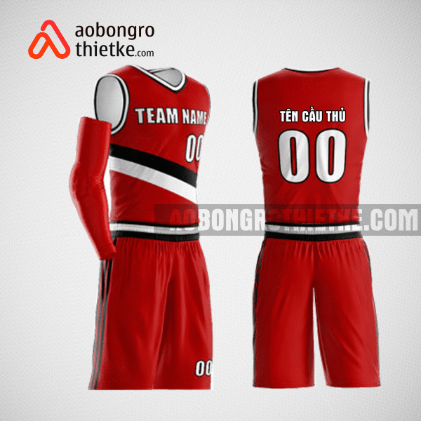 Mẫu quần áo bóng rổ thiết kế màu đỏ red lion ABR175