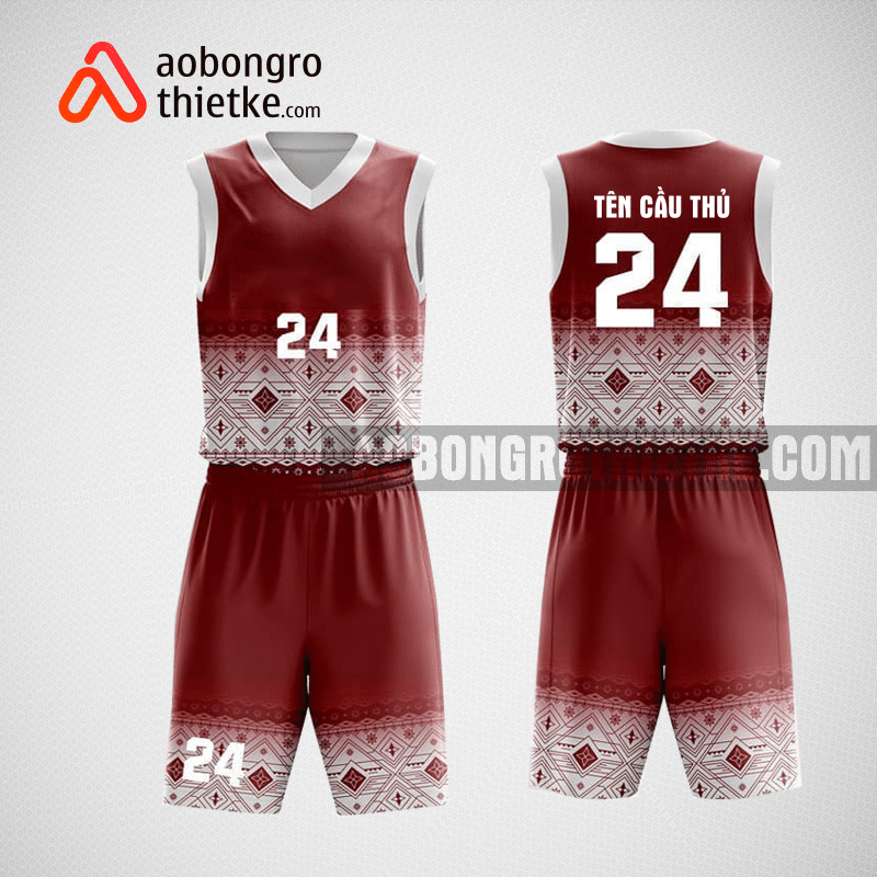 Mẫu quần áo bóng rổ thiết kế màu đỏ trắng mysth ABR113
