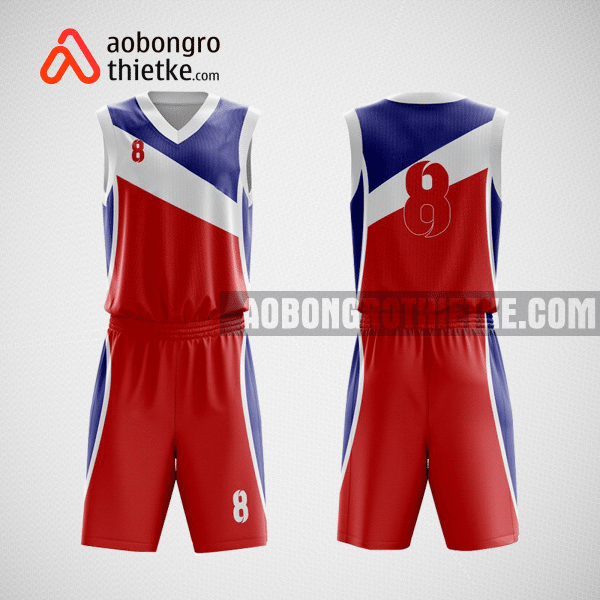 Mẫu quần áo bóng rổ thiết kế màu đỏ trắng xanh red ABR140