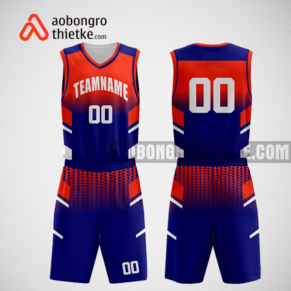 Mẫu quần áo bóng rổ thiết kế màu đỏ xanh Msi ABR253