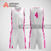 Mẫu quần áo bóng rổ thiết kế màu hồng trắng ABR286