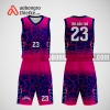 Mẫu quần áo bóng rổ thiết kế màu tím hồng jersay ABR244