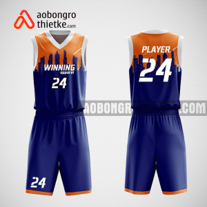 Mẫu quần áo bóng rổ thiết kế màu tím than cam HOME ABR107