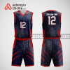 Mẫu quần áo bóng rổ thiết kế màu tím than đỏ ABR84