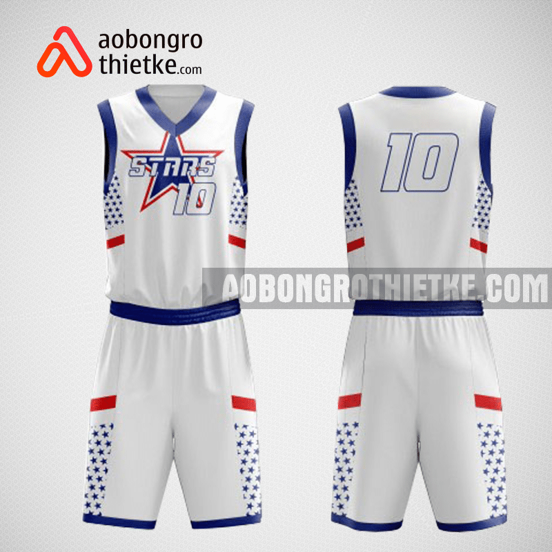 Mẫu quần áo bóng rổ thiết kế màu trắng STAR ABR68