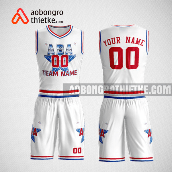 Mẫu quần áo bóng rổ thiết kế màu trắng đỏ ABA ABR71
