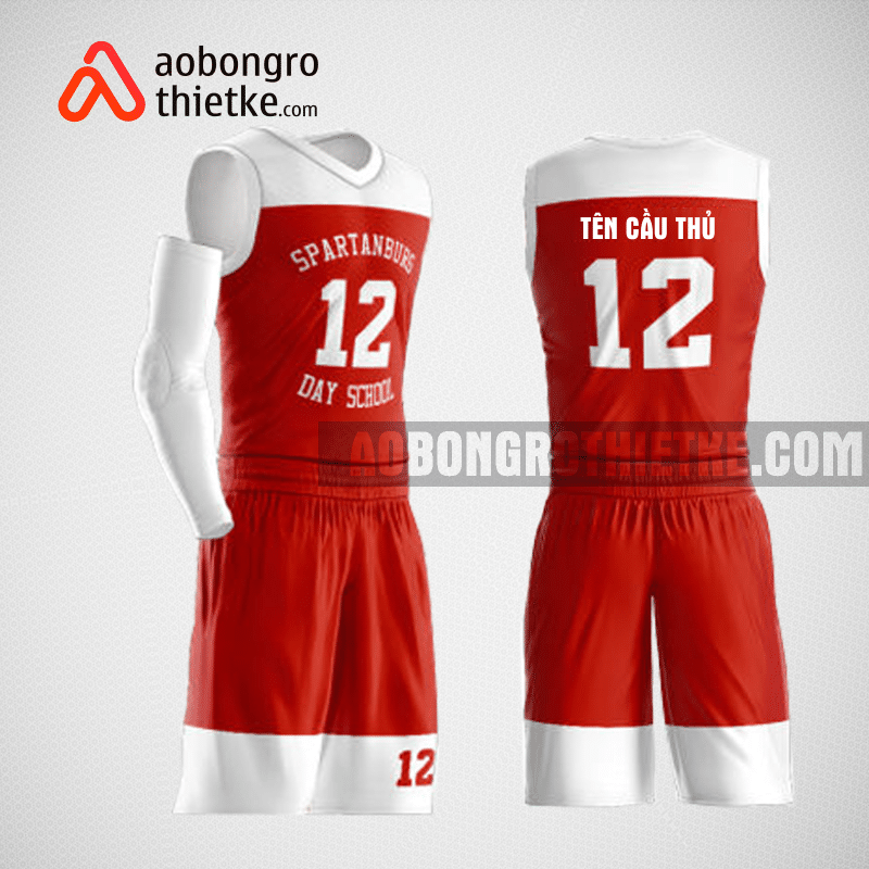 Mẫu quần áo bóng rổ thiết kế màu trắng đỏ ABR152