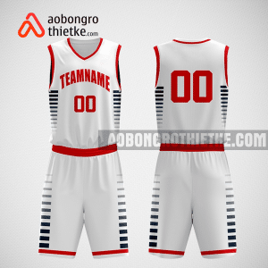 Mẫu quần áo bóng rổ thiết kế màu trắng đỏ ABR285