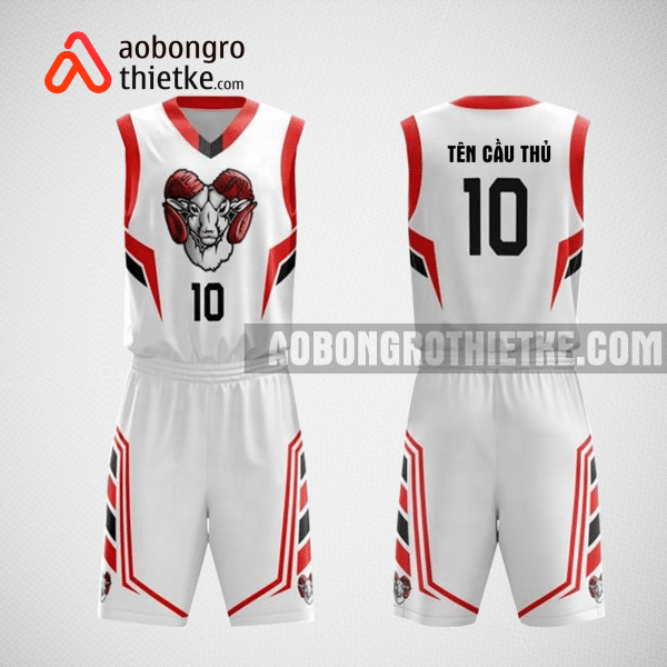 Mẫu quần áo bóng rổ thiết kế màu trắng đỏ goat ABR80