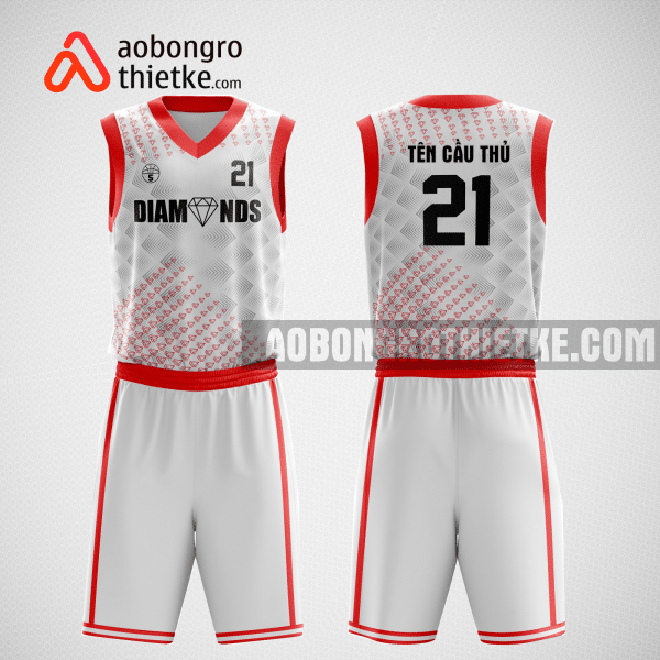 Mẫu quần áo bóng rổ thiết kế màu trắng đỏ star ABR163