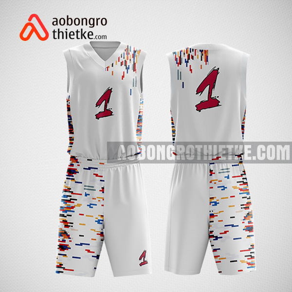 Mẫu quần áo bóng rổ thiết kế màu trắng one ABR221