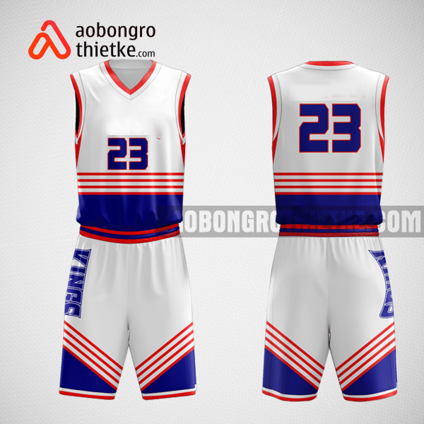 Mẫu quần áo bóng rổ thiết kế màu trắng xanh ABR69