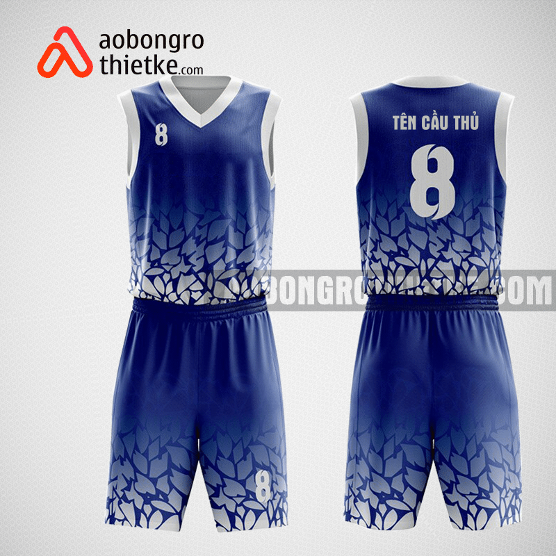 Mẫu quần áo bóng rổ thiết kế màu trắng xanh Swish ABR72